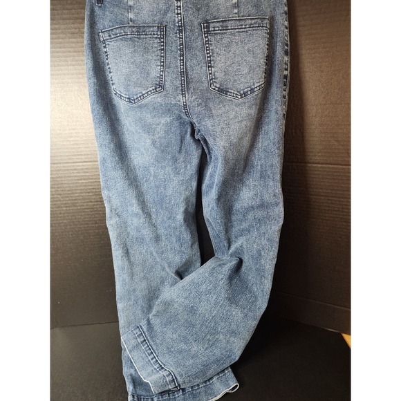Womens Wide Leg Jeans Medium Wash 4 Pocket Size 8 - Picture 4 of 12